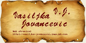 Vasiljka Jovančević vizit kartica